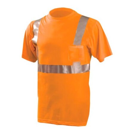 Occunomix OccuNomix Classic Standard Wicking T-Shirt W/ Pocket, Class 2, ANSI, Hi-Vis Orange, L, LUX-SSETP2-OL LUX-SSETP2-OL